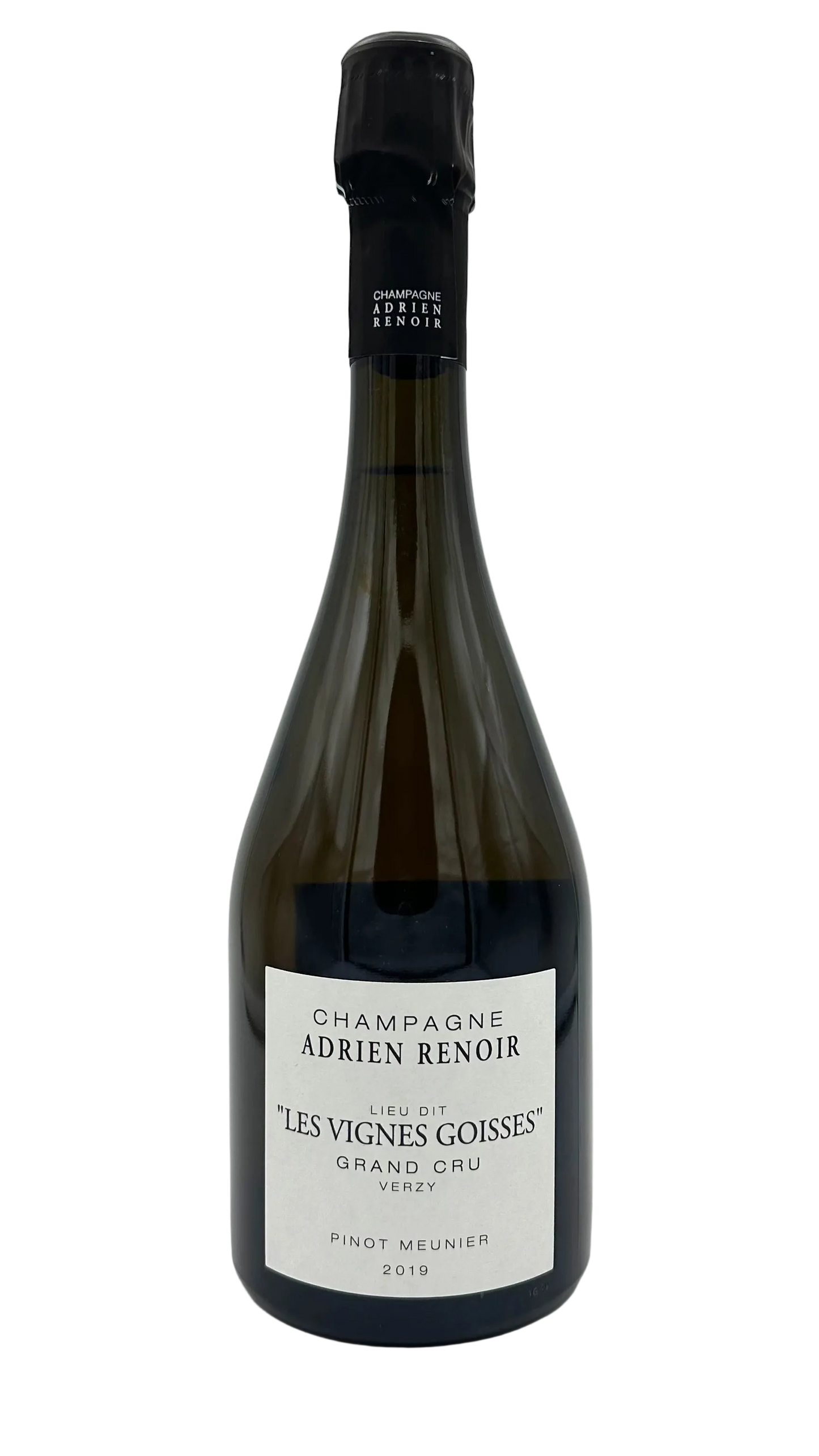 2019 Les Vignes Goisses von Adrien Renoir, Grand Cru Winzerchampagner aus Verzy. 100% Pinot Meunier.